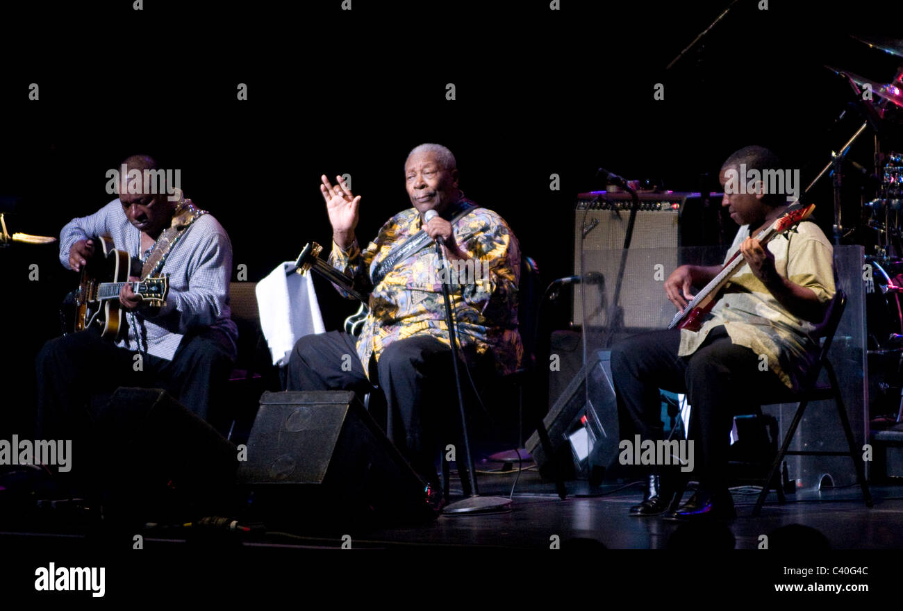 B.B. King performs on stage at Wolftrap in Vienna, VA. Stock Photo