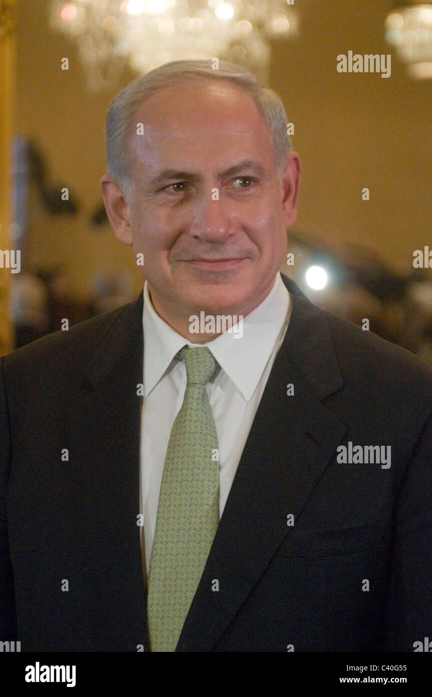 Israeli Prime Minister Benjamin Netanyahu meets with U.S. Senators at the U.S. Capitol in Washington, DC. Prime Minister Netanya Stock Photo