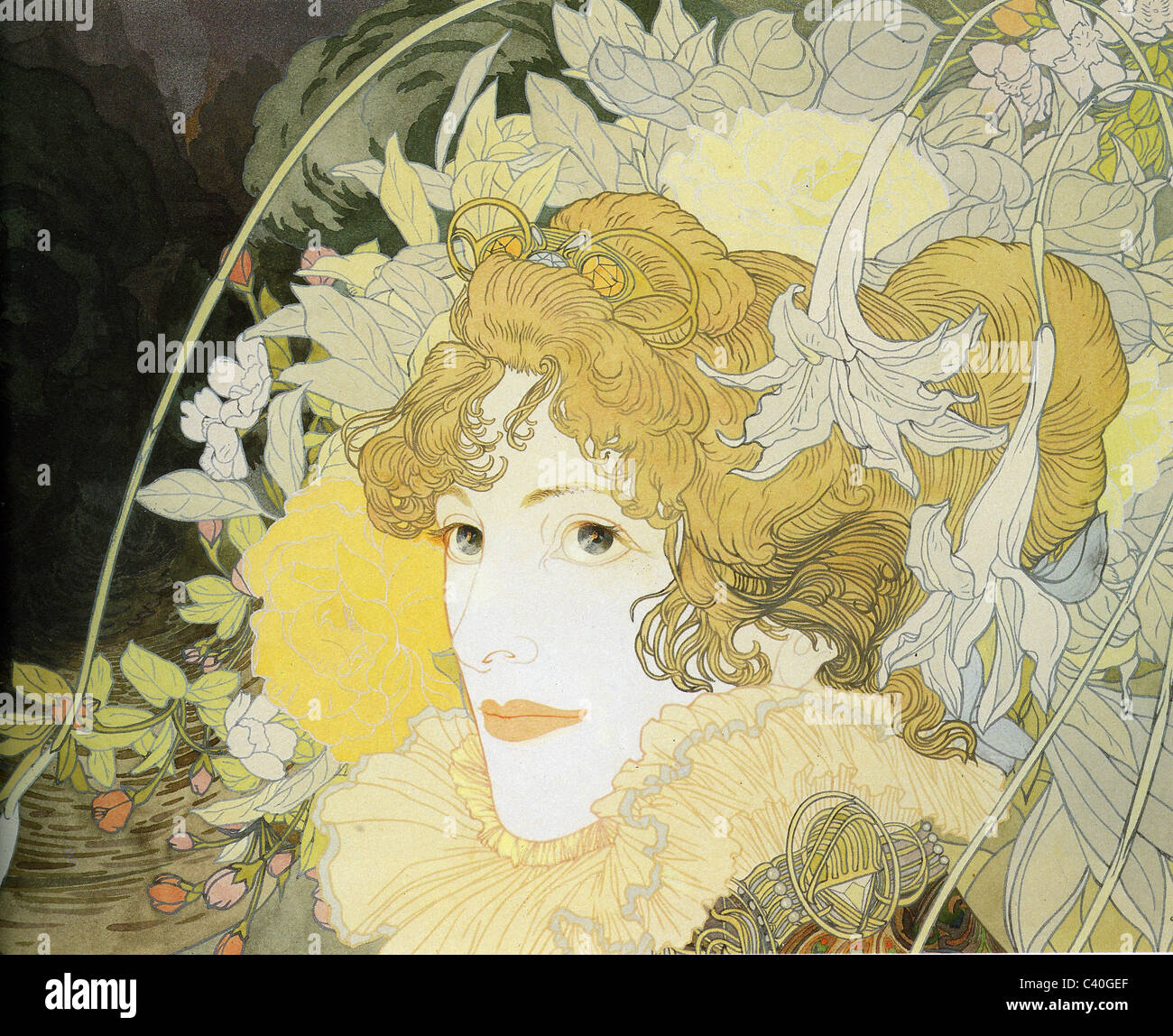 Georges de Feure ( 1868 - 1943 ) French Illustrator Contemplation ...