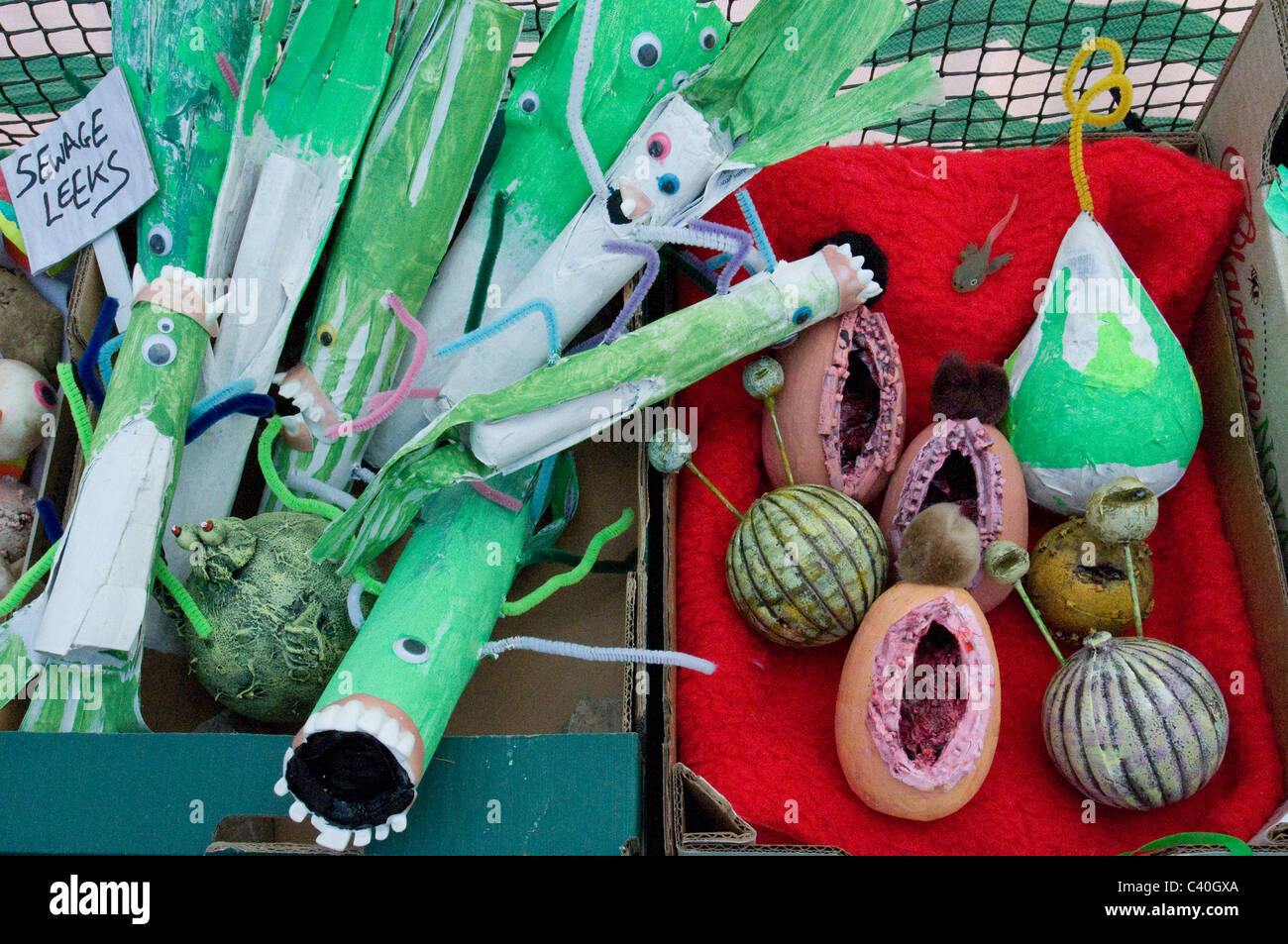 paper papier mache fruit veg vegetable carrot Stock Photo