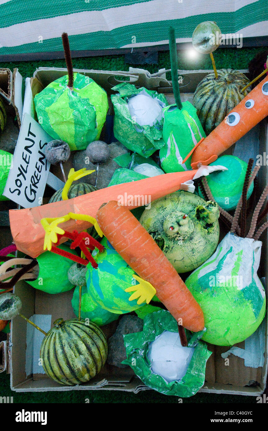 paper papier mache fruit veg vegetable carrot Stock Photo