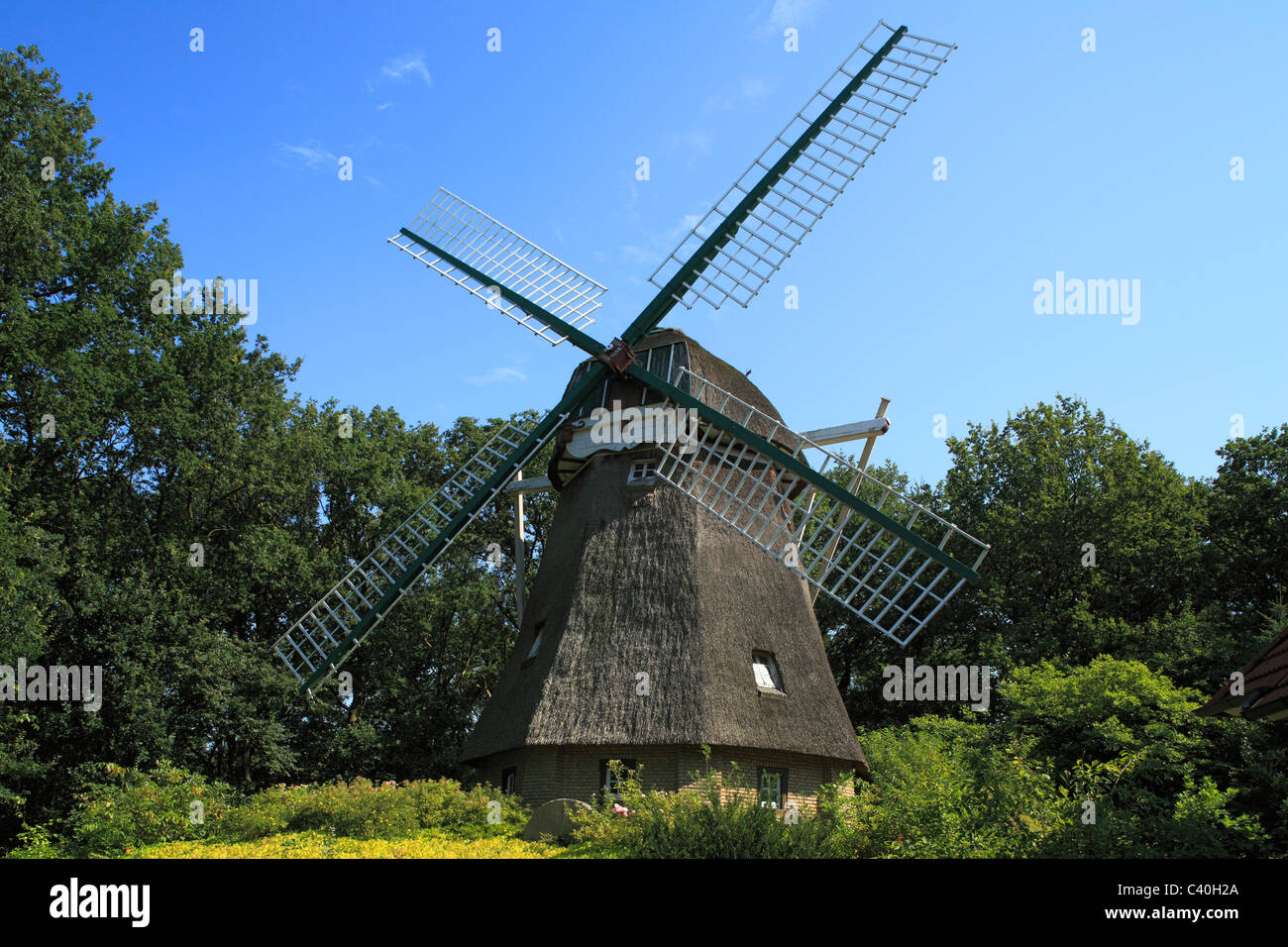 Aselager, windmill, mill, Herzlake-Westrum, velvet municipality, Herzlake, Emsland, Lower Saxony, Germany, Europe Stock Photo