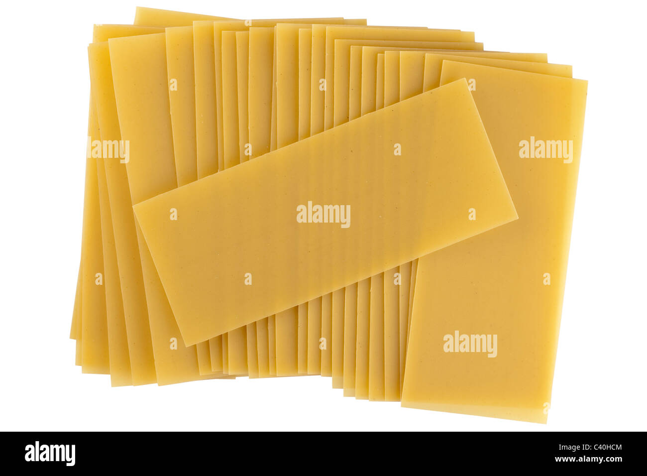 Sheets of Durum wheat for lasagne Stock Photo