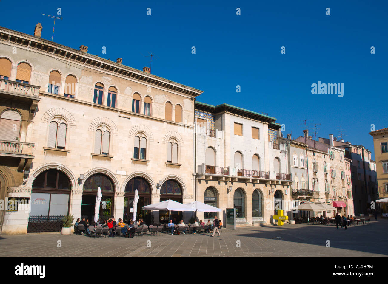 Kapitolinski trg square (Forum) central Pula the Istrian peninsula Croatia Europe Stock Photo