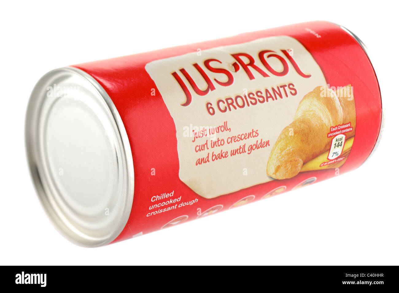 can of Jus Rol cotaining 6 croissants unroll and bake Stock Photo