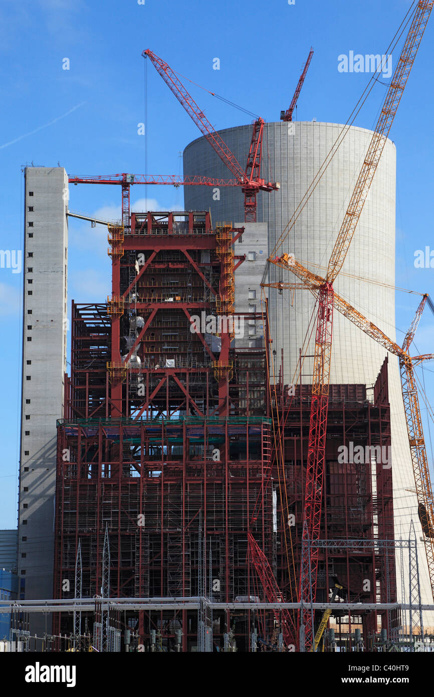 Building site, coal power station, Dortmund Ems canal, power station, E.ON, electricity, building freeze, demolition, Datteln, R Stock Photo