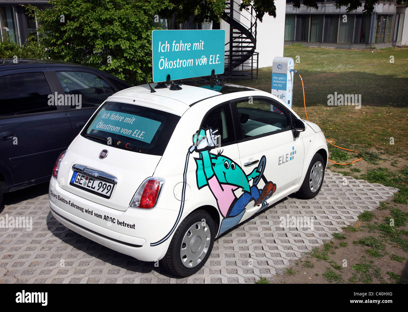 Electric Car Powered By An Electric Motor Using Energy Stored In Stock Photo Alamy