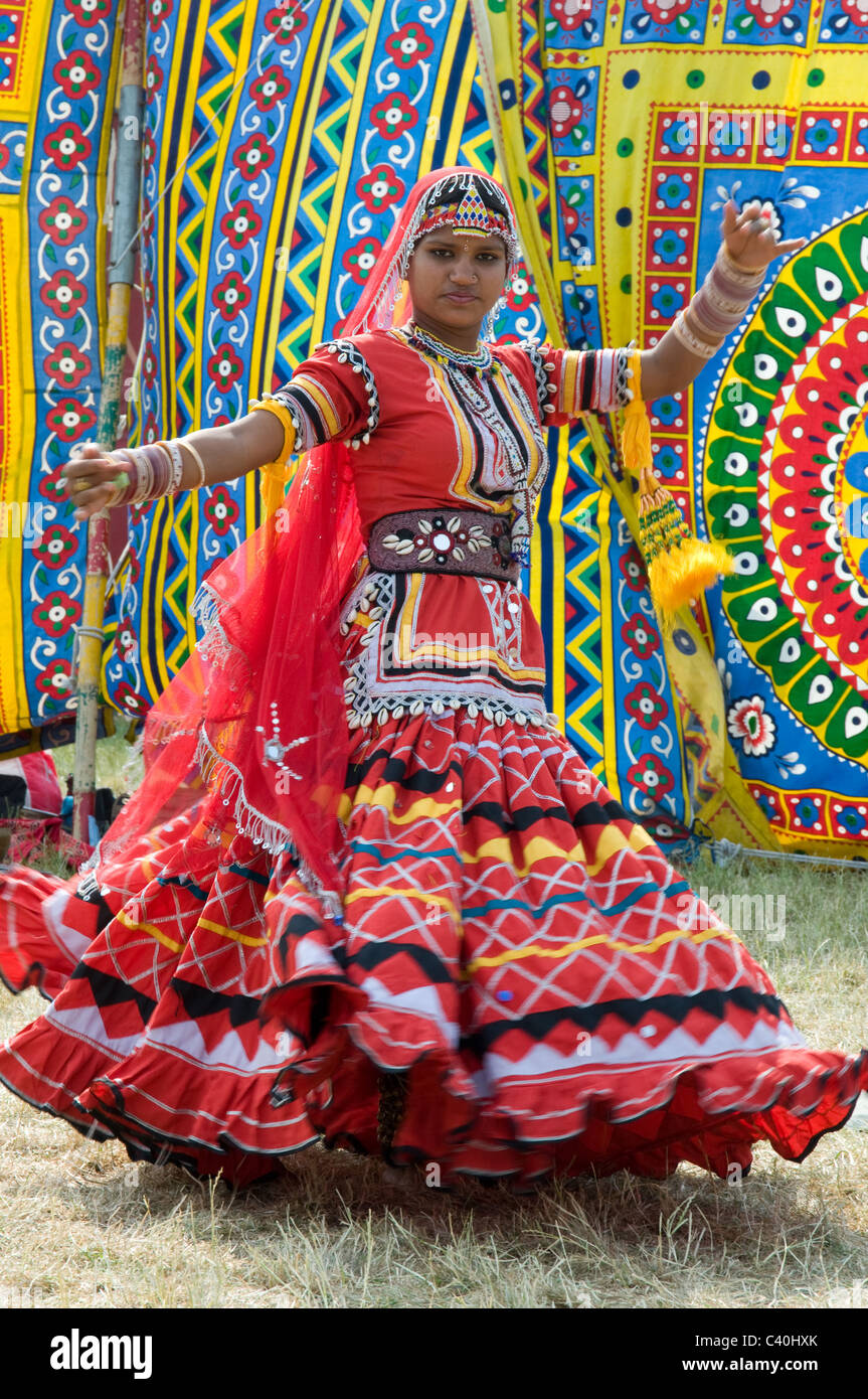 hindi indian dancer girl female dance Stock Photo