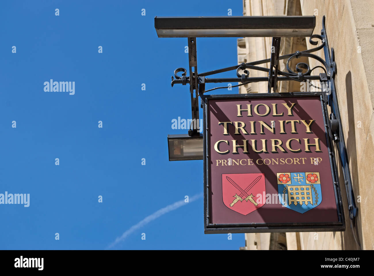 hanging sign for holy trinity church, prince consort road, south