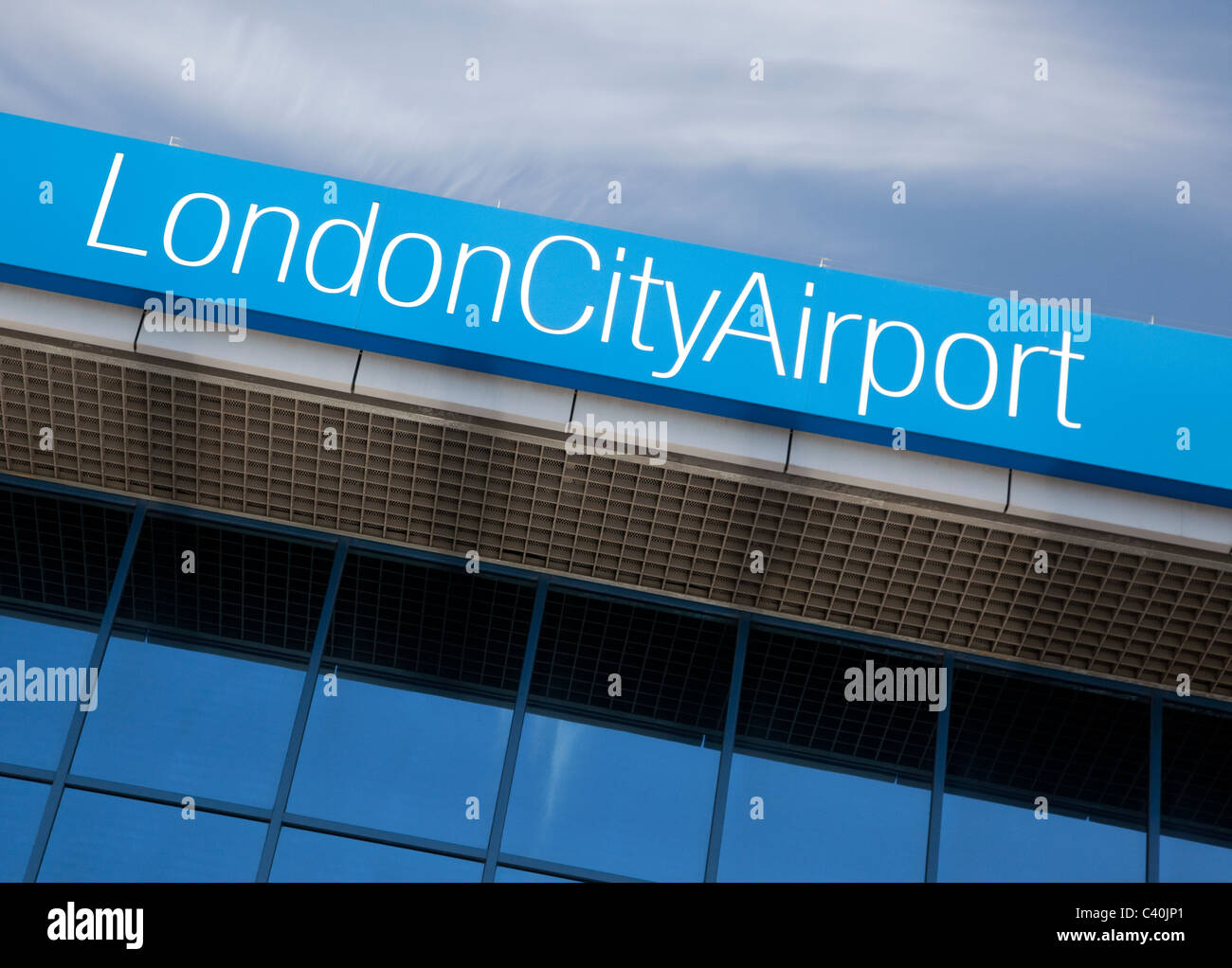 London City Airport terminal building in Docklands, London Stock Photo