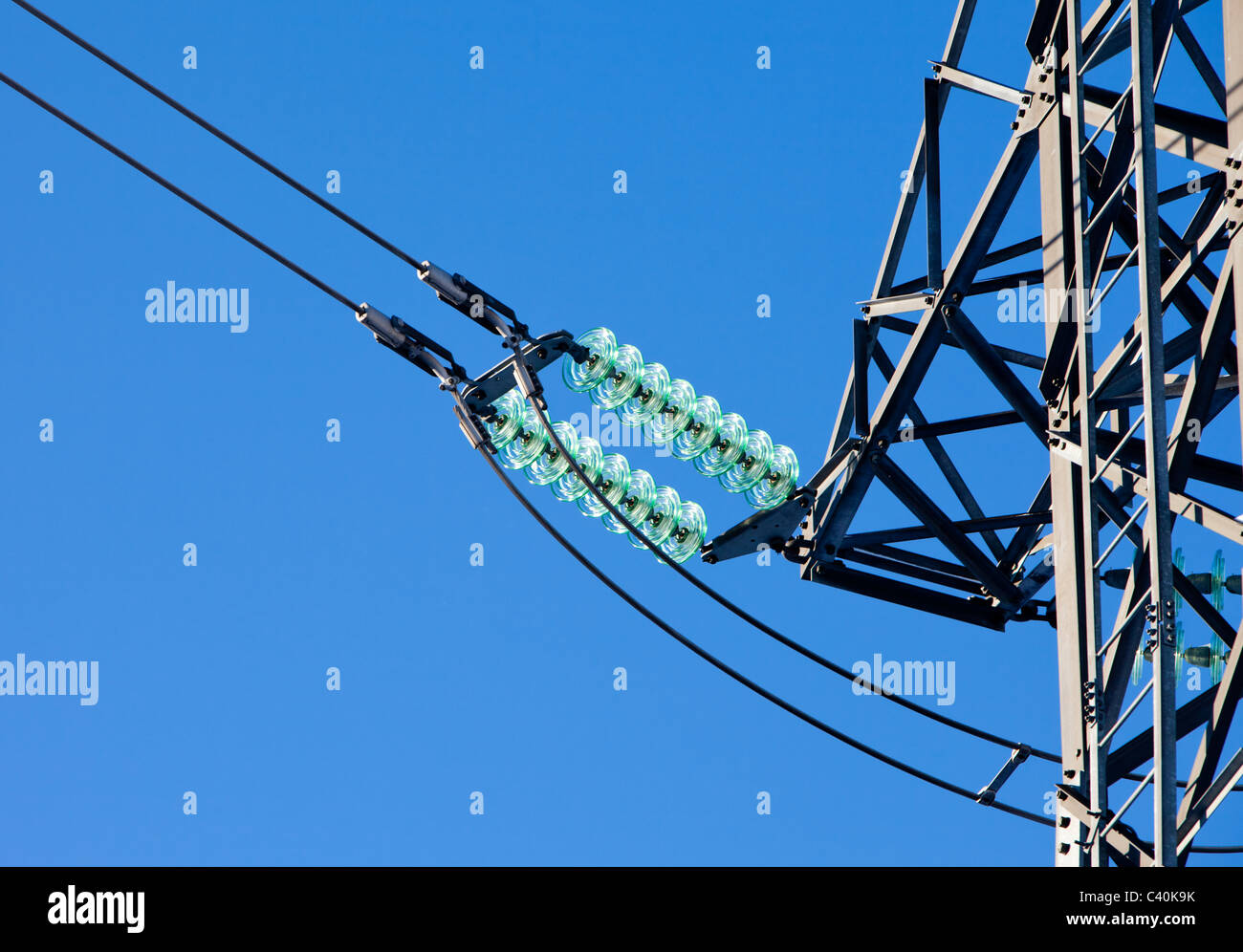 Insulators in a high-voltage power line , Finland Stock Photo - Alamy