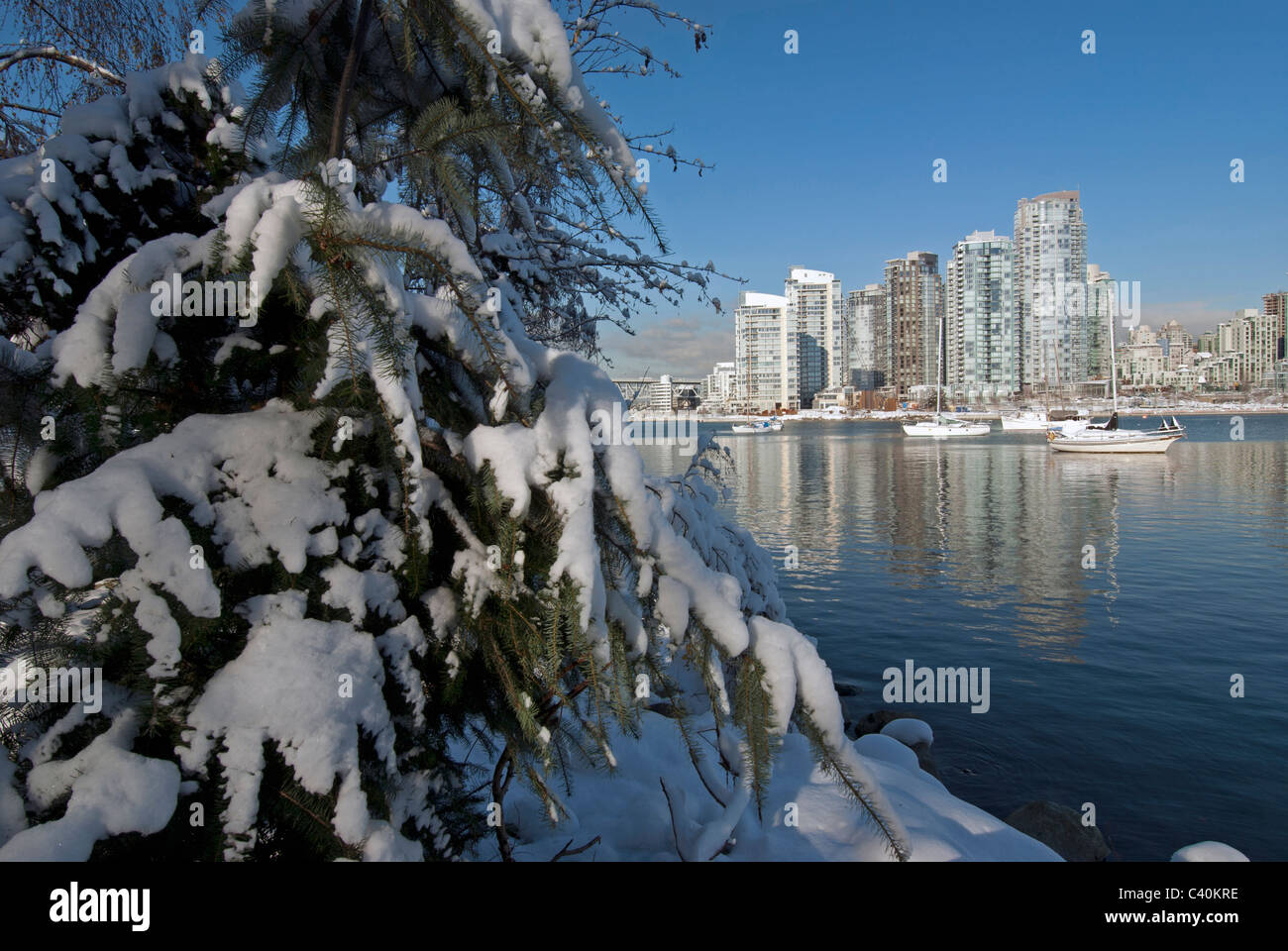 Vancouver and Burrard Inlet in winter Stock Photo - Alamy