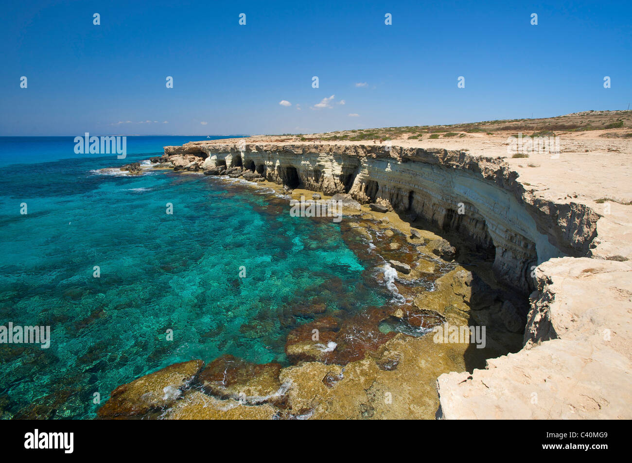 South Cyprus, Cyprus, Europe, island, isle, Mediterranean  Sea, Europe, European, rock coast, coast, seashore, coasts, coastal s Stock Photo