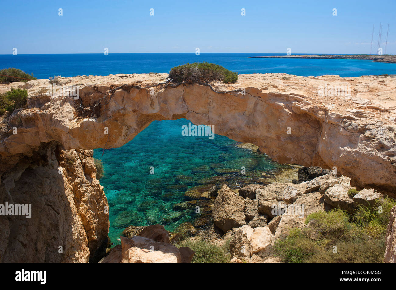 South Cyprus, Cyprus, Europe, island, isle, Mediterranean  Sea, Europe, European, Capo Greco, coast, seashore, coasts, coastal s Stock Photo
