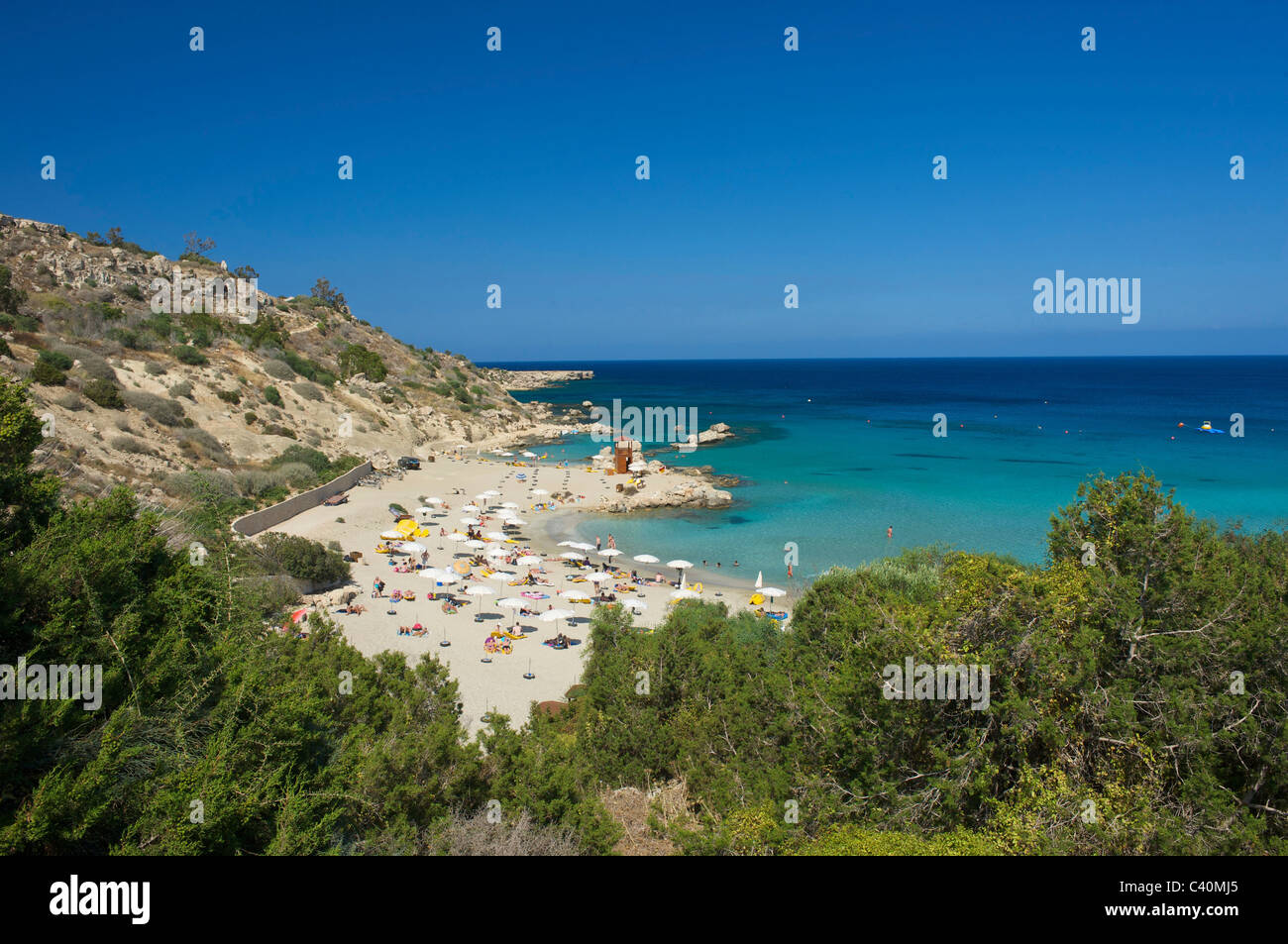South Cyprus, Cyprus, Europe, island, isle, Mediterranean  Sea, Europe, European, Protaras, Konnos Bay, beach, seashore, beaches Stock Photo