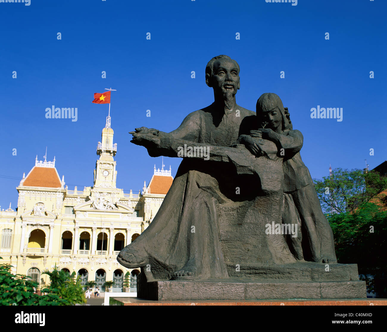 Asia, Building, City, Committee, Communism, Flag, Ho chi minh, Holiday, Landmark, People, Statue, Tourism, Towers, Travel, Vacat Stock Photo
