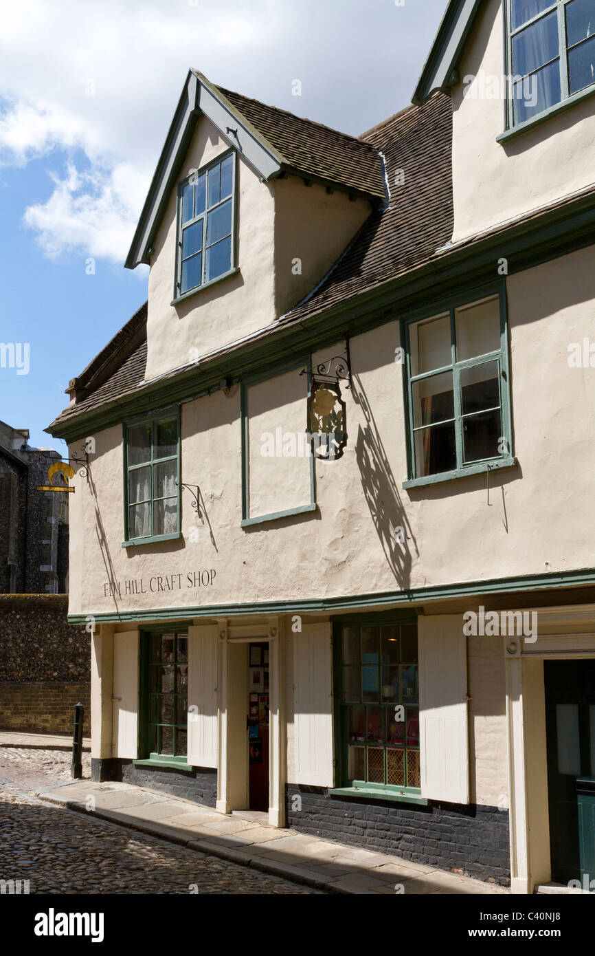 Elm Hill Craft Shop in the medieval cobbled street of Elm Hill, Norwich