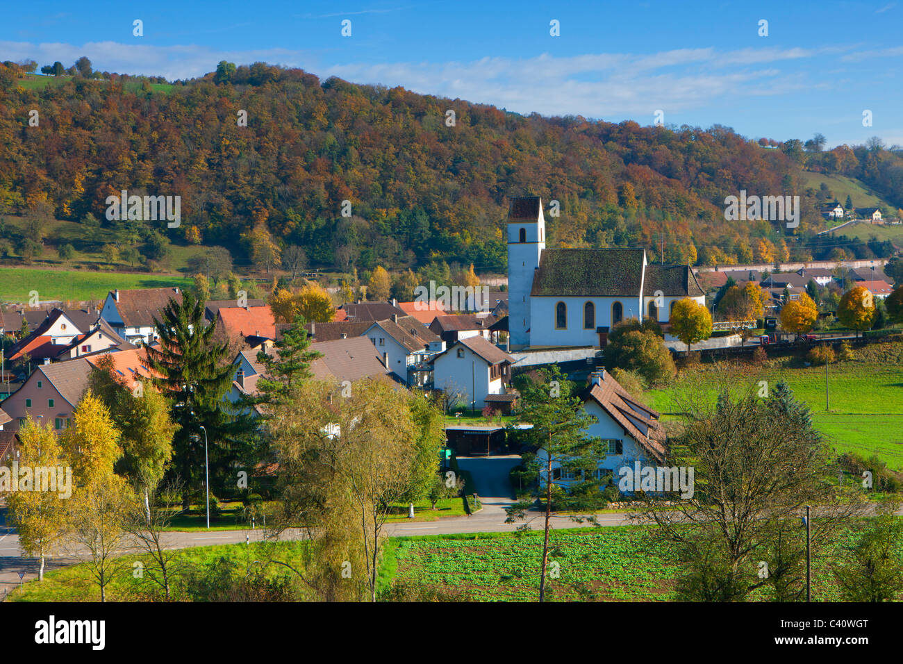 Hornussen, Switzerland, Europe, canton Aargau, village, houses, homes