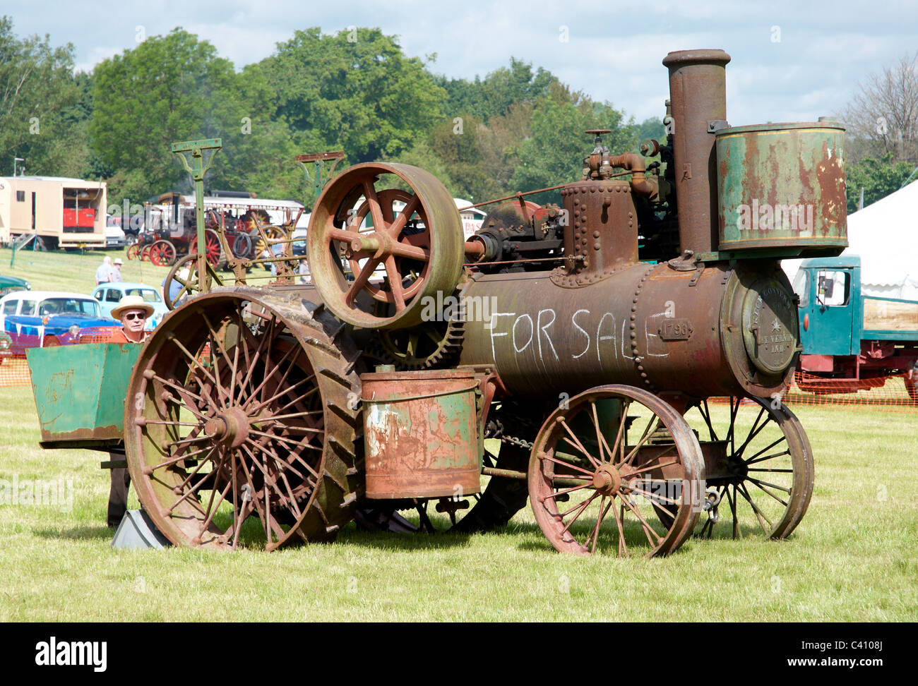 American Keck Gonnerman traction engine for sale at the Bill Targett Memorial Steam and Vintage Rally 2011. Stock Photo