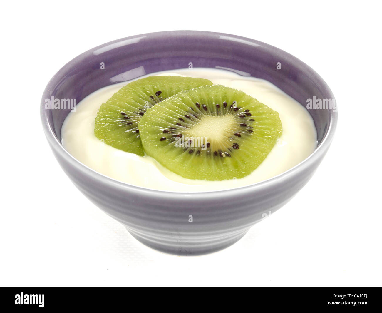 Yogurt with Kiwi Fruit Stock Photo