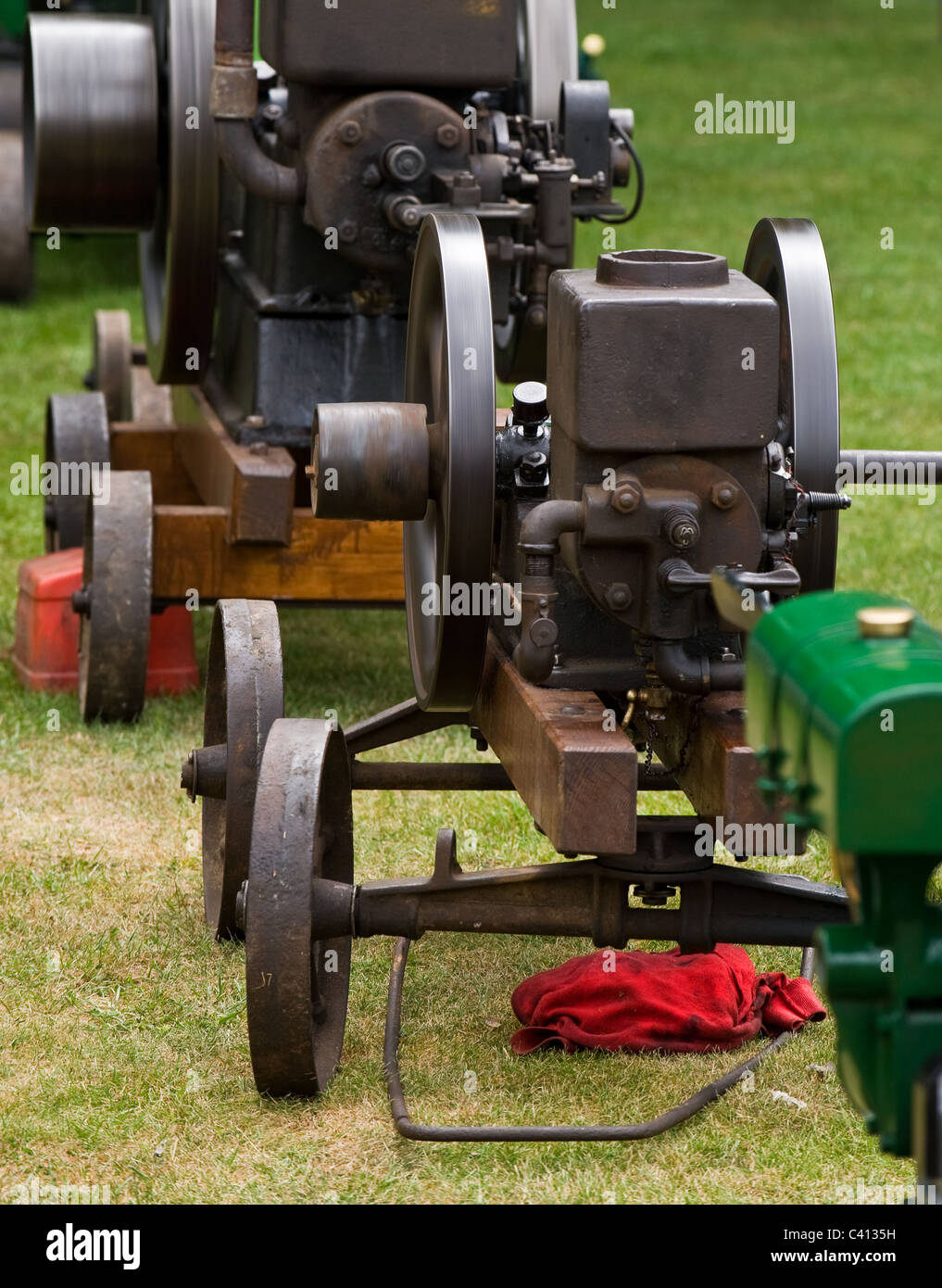 Static steam engines on display at a steam fair. Stock Photo