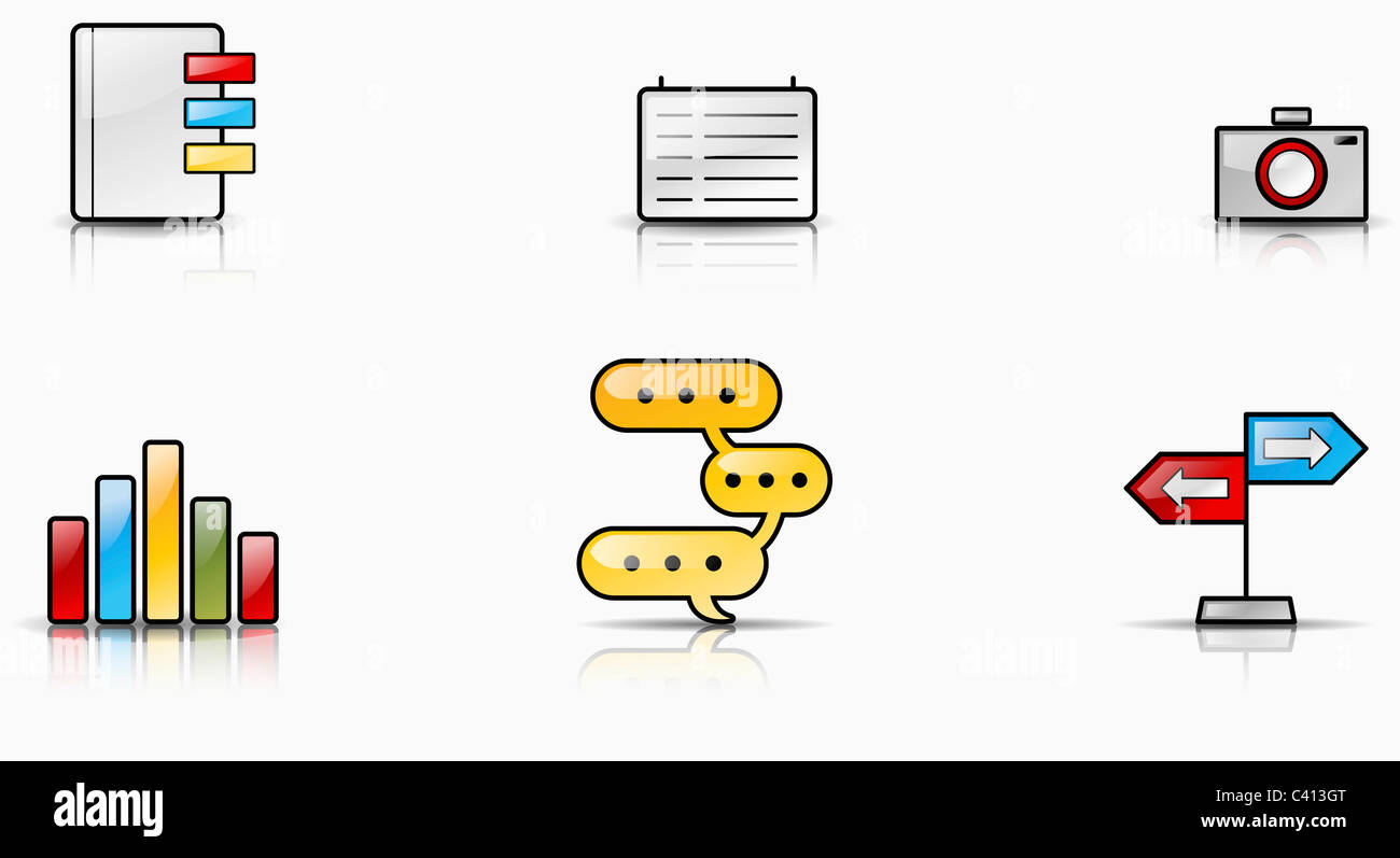various types of application icons Stock Photo - Alamy