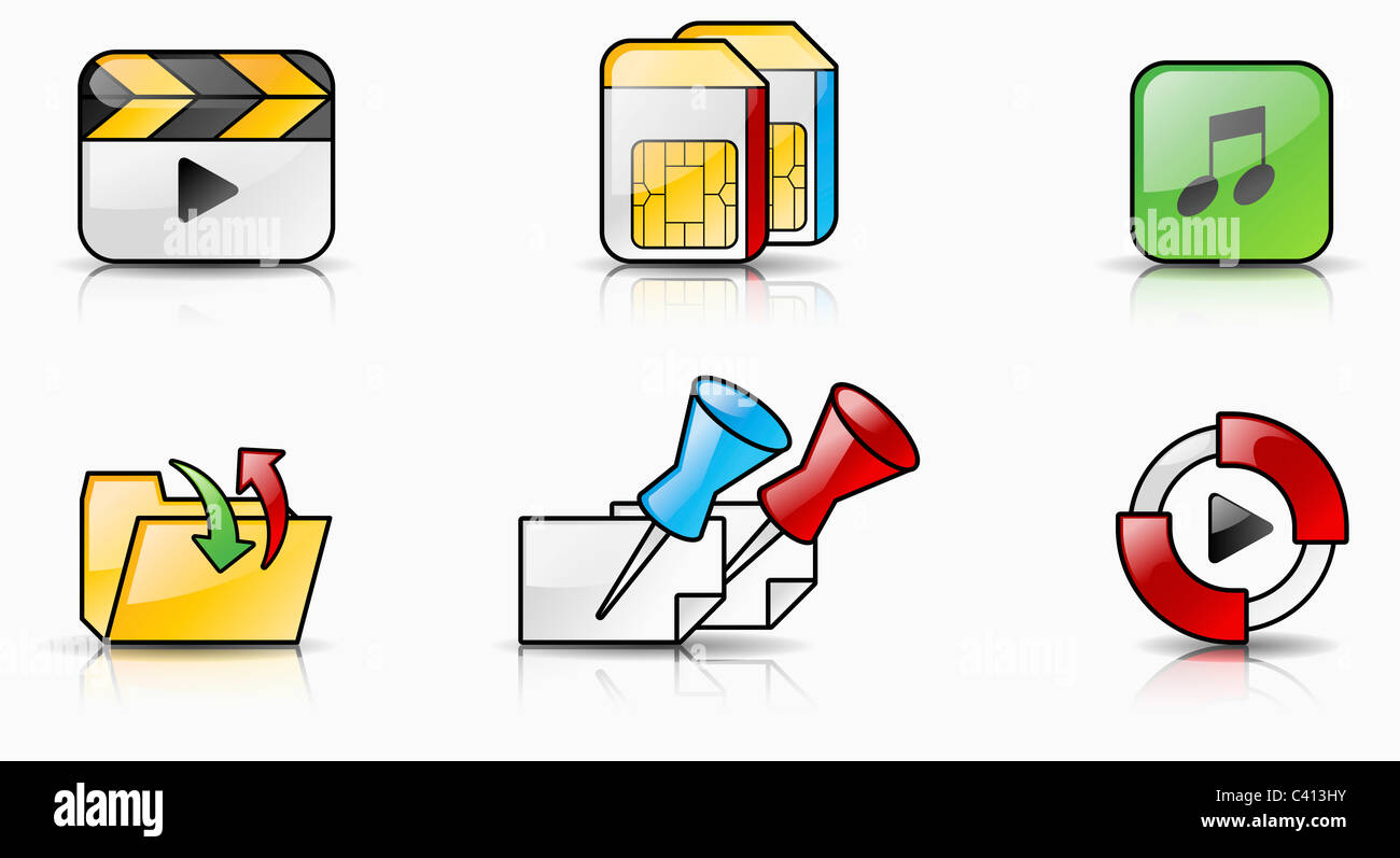 various types of application icons Stock Photo - Alamy