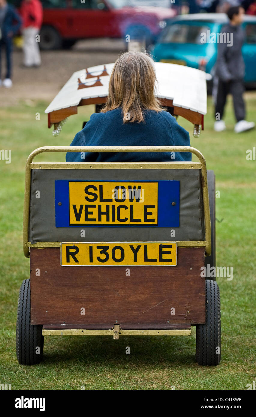 A sign on the back of a steam powered vehicle.  Photo by Gordon Scammell Stock Photo