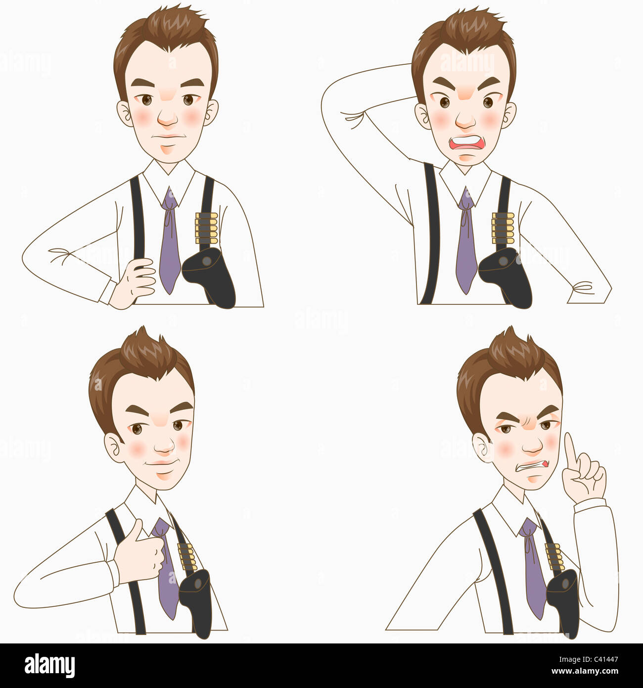 various types of expressions of bodyguard Stock Photo Alamy