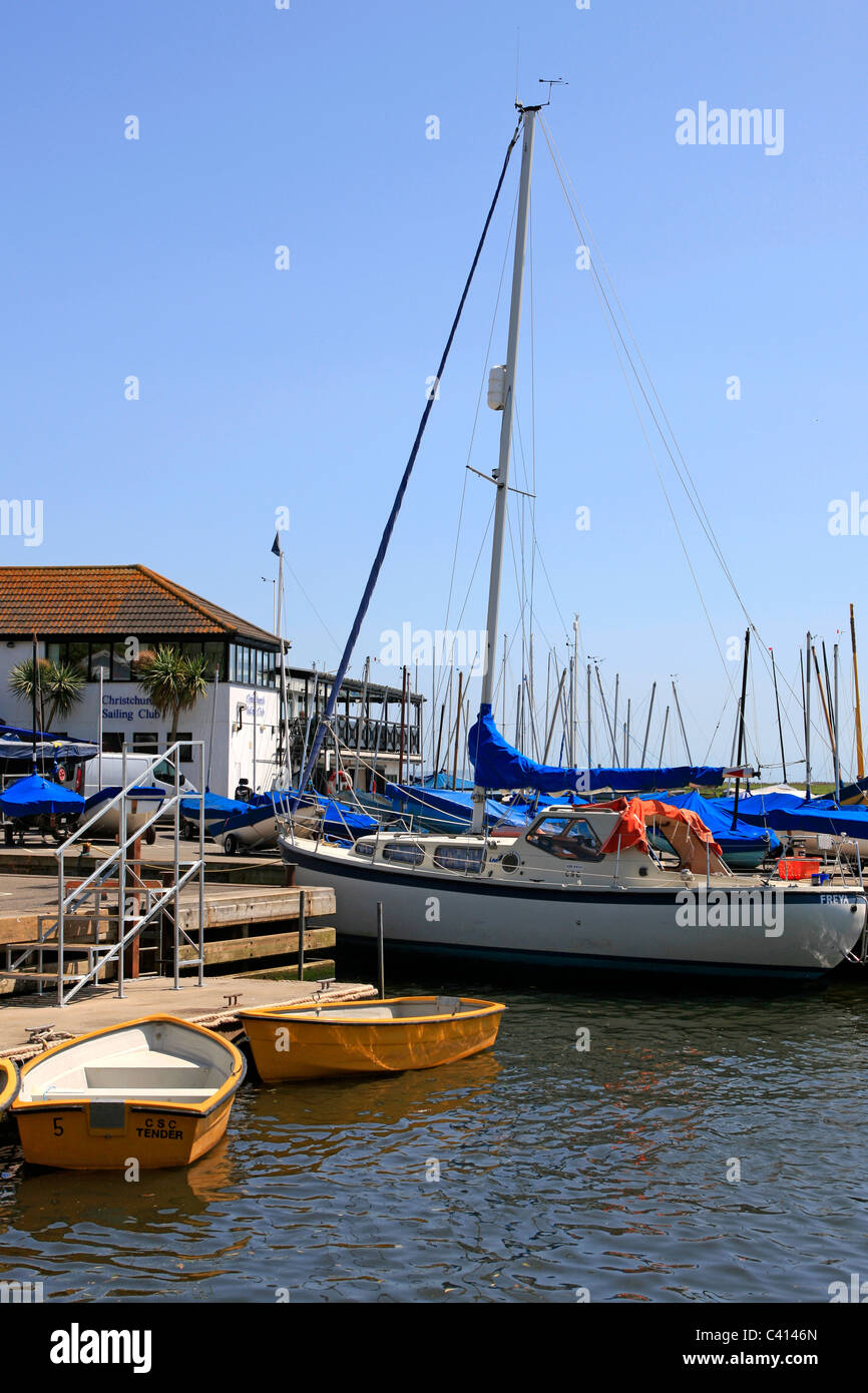 Chruchie Pool The Quayside waterfront opposite Clay Pool at Christchurch Dorset Stock ...