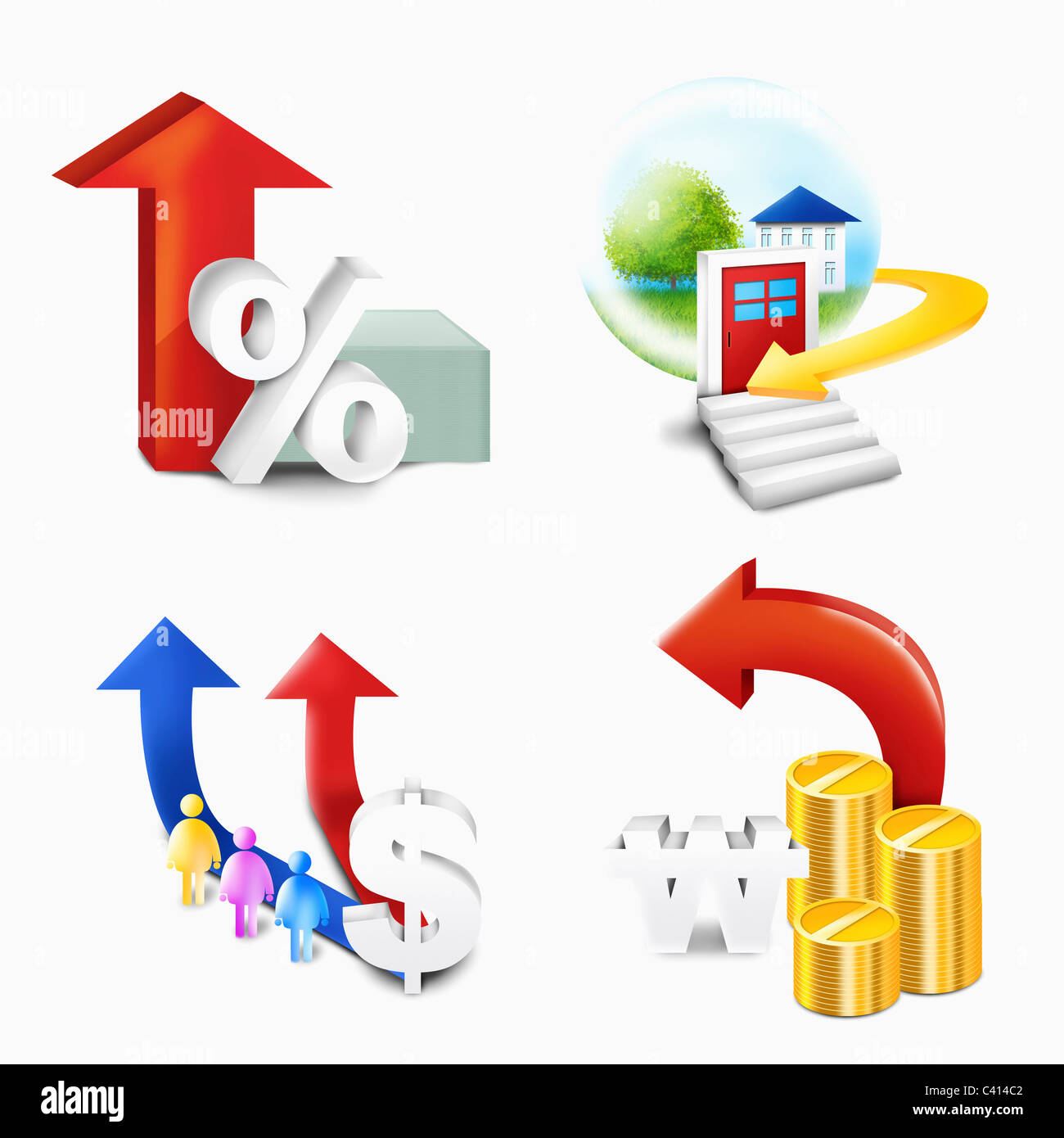 various types of financial index Stock Photo Alamy