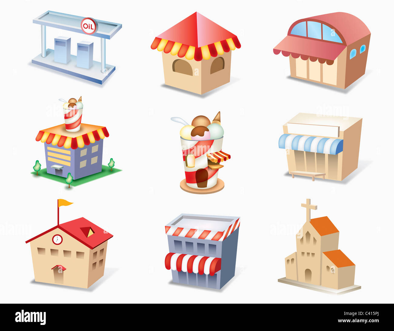 various types of buildings Stock Photo - Alamy
