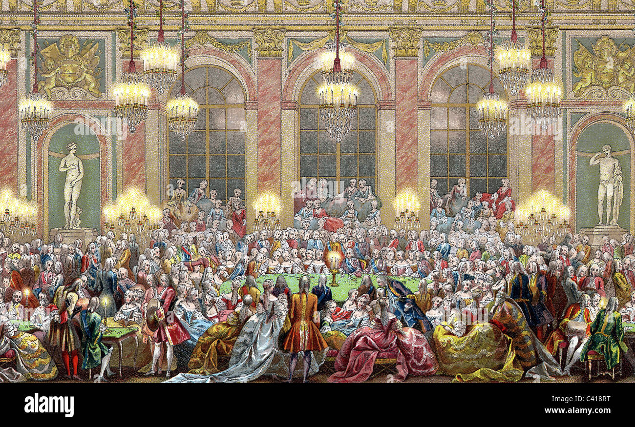 The french court at Versailles stock image