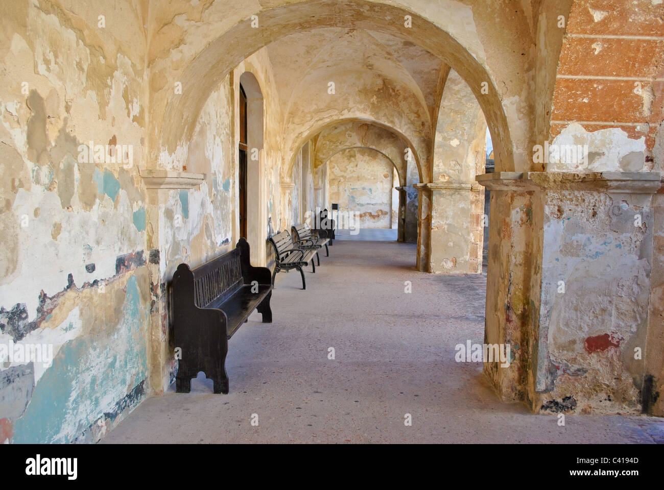 Inside fort San Cristobal in Old San Juan. Stock Photo
