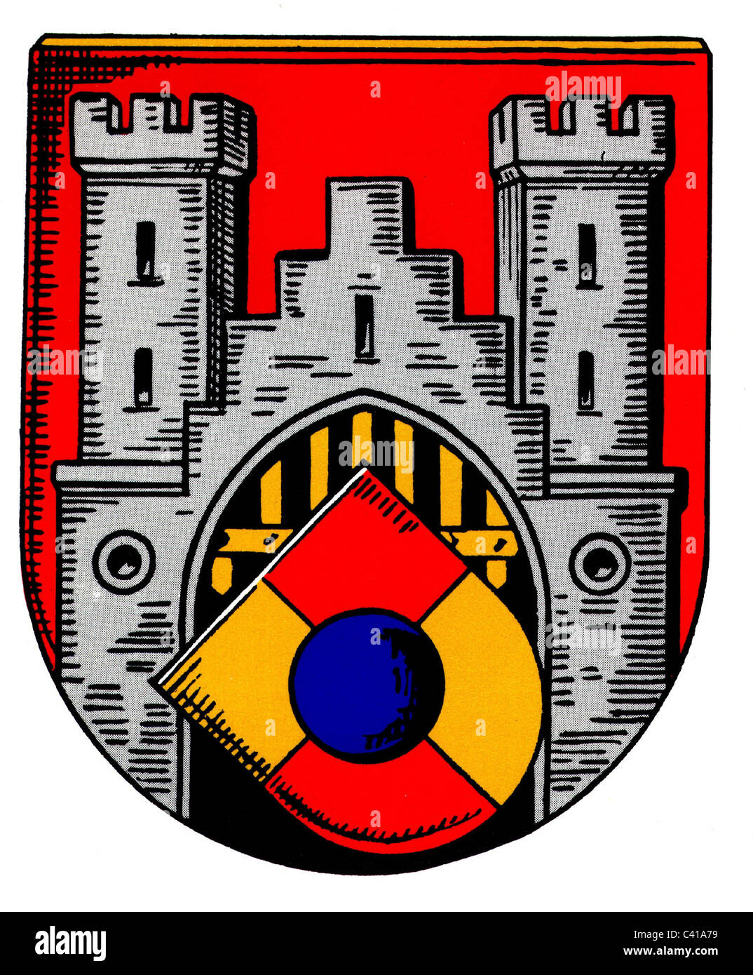 coat of arms / emblems, Alfeld (Leine), city arms, Lower Saxony, Germany, Additional-Rights-Clearences-Not Available Stock Photo