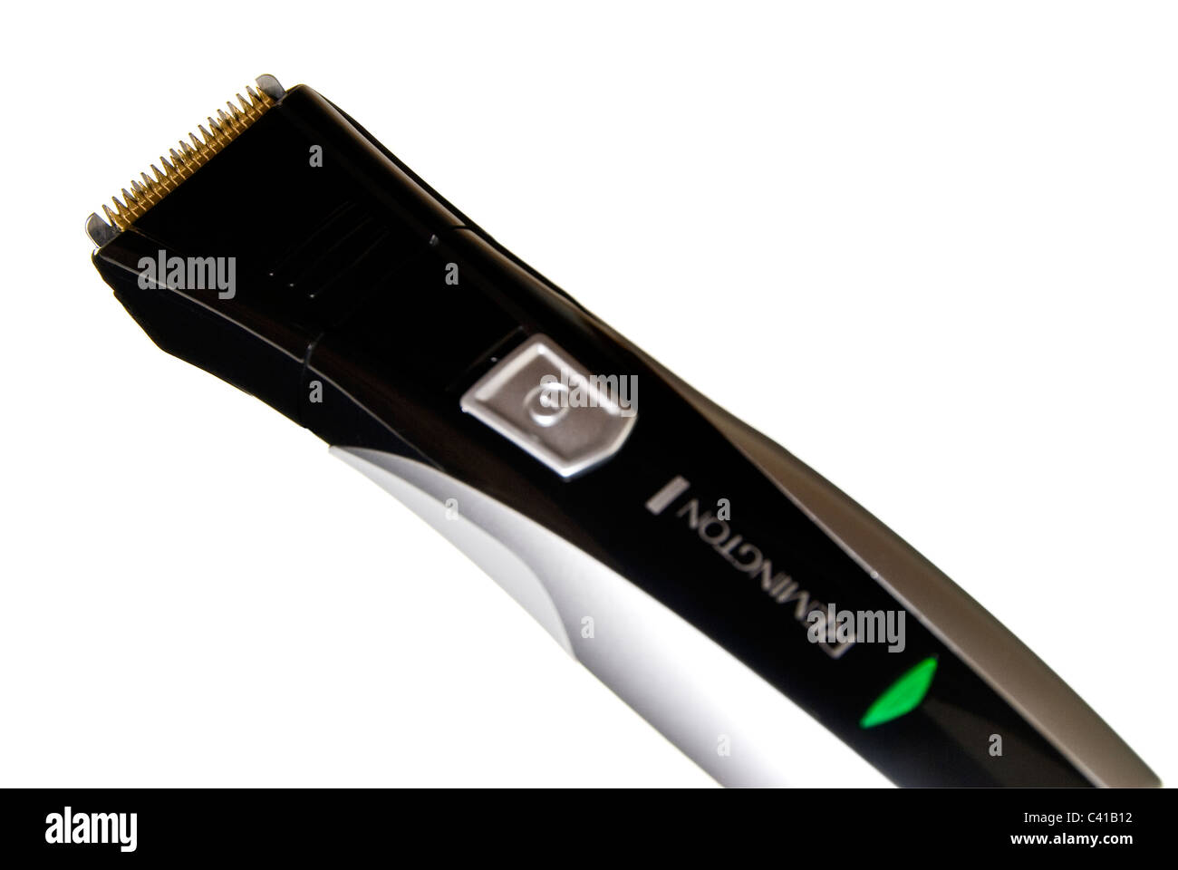 Remington beard trimmer, shown without guide comb. Stock Photo
