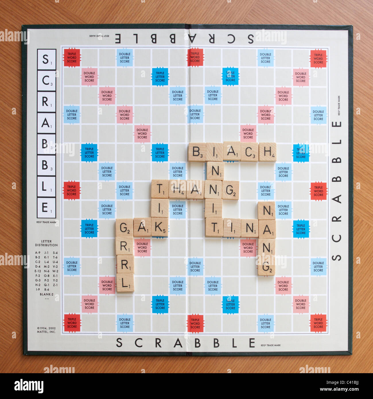 The new edition of the Collins Official Scrabble Words adds nearly 3,000 new words Stock Photo