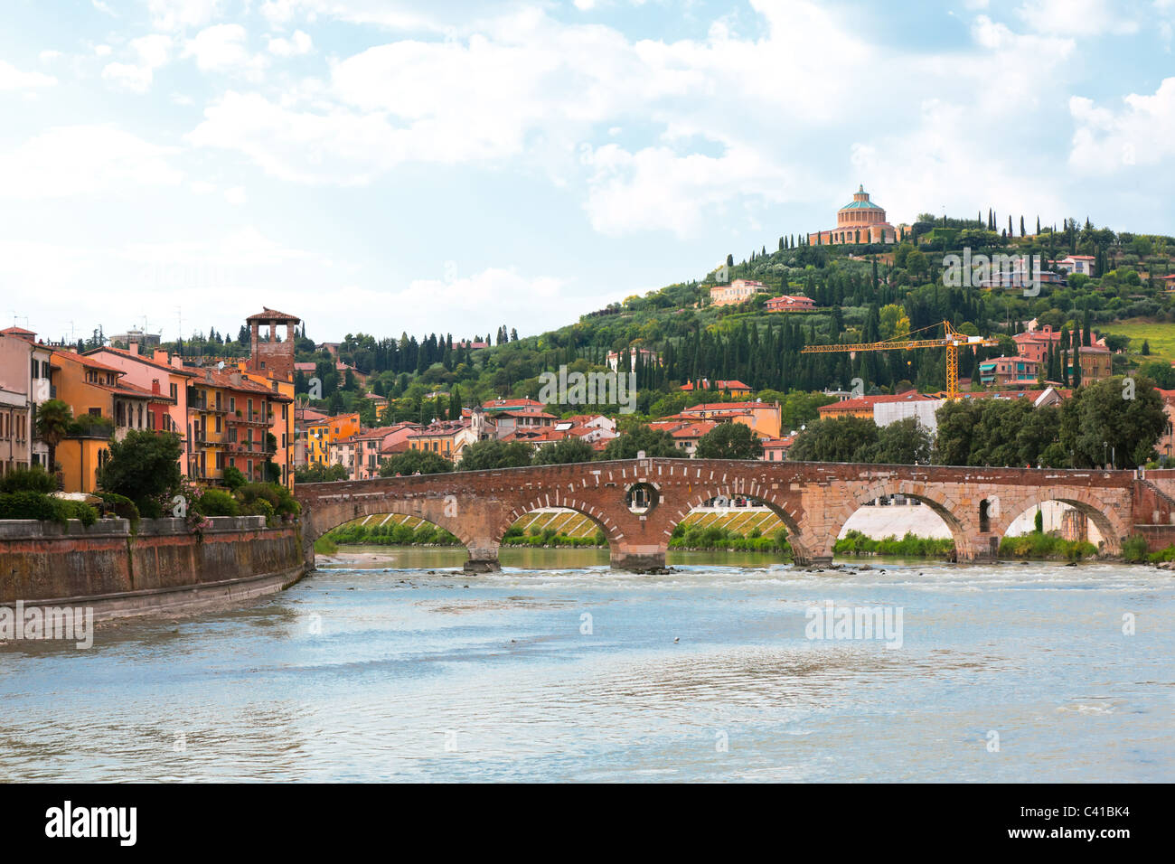 Verona old town view. Horizontal summer shot Stock Photo - Alamy