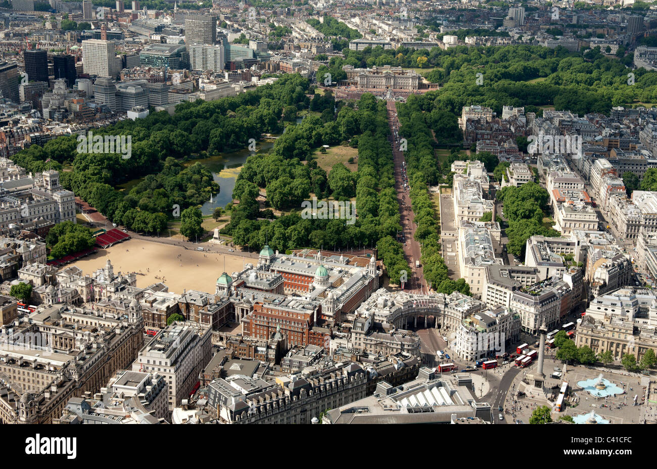 The Mall and St James's Park London from the air Stock Photo