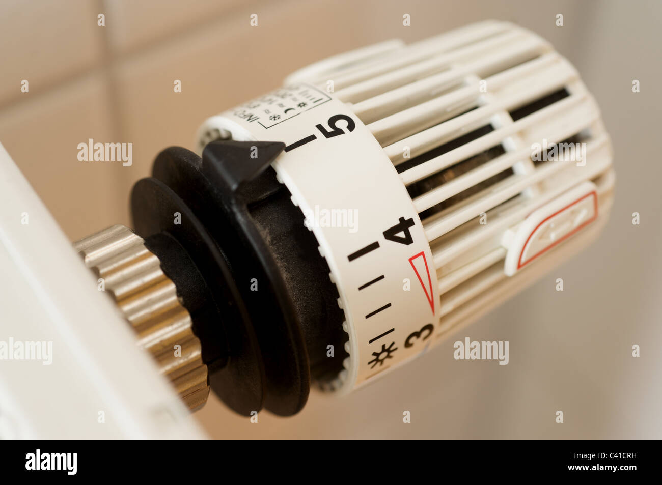 Bathroom radiator on highest heat setting Stock Photo Alamy