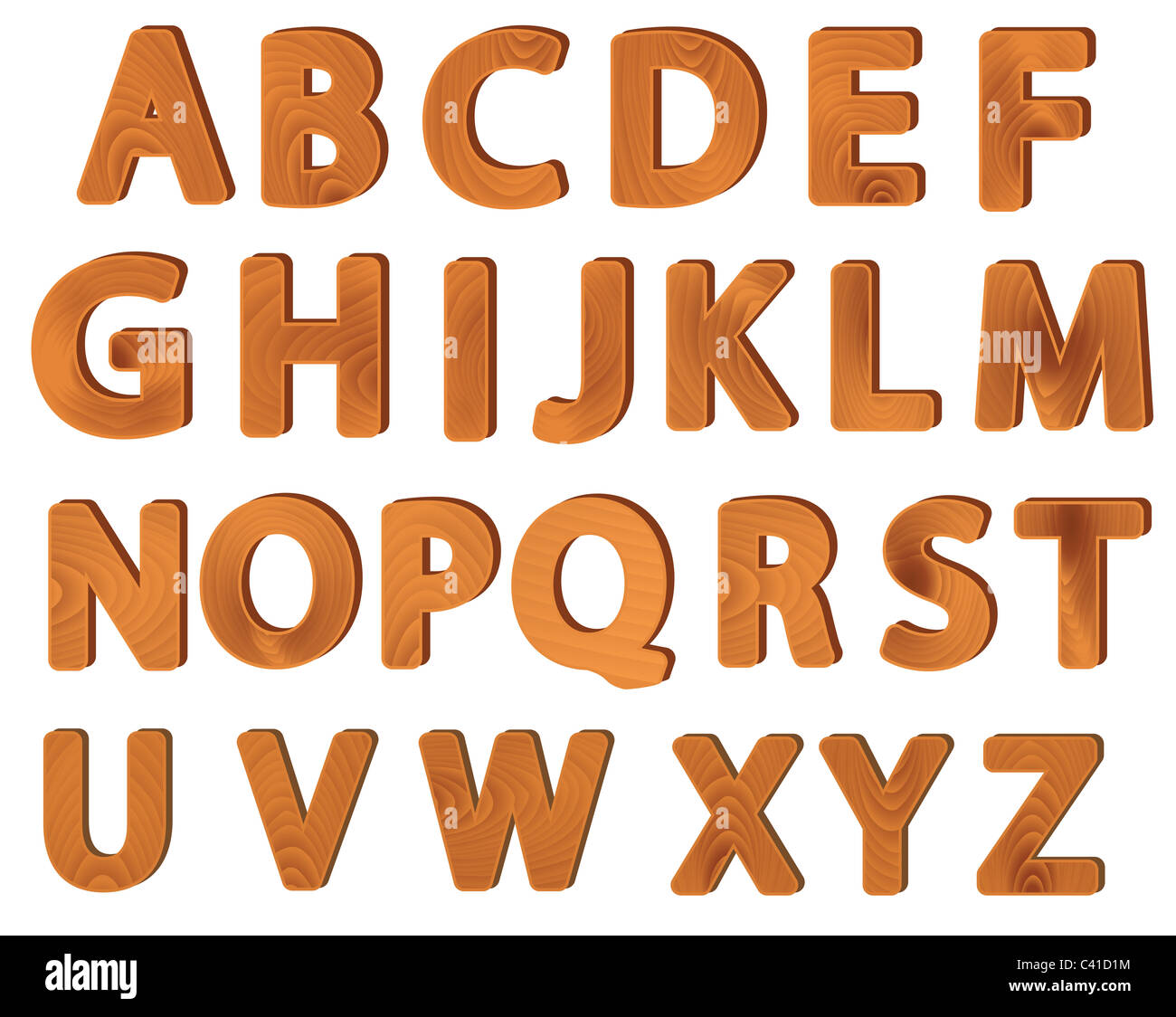 wood grain textured alphabet isolated on white Stock Photo Alamy