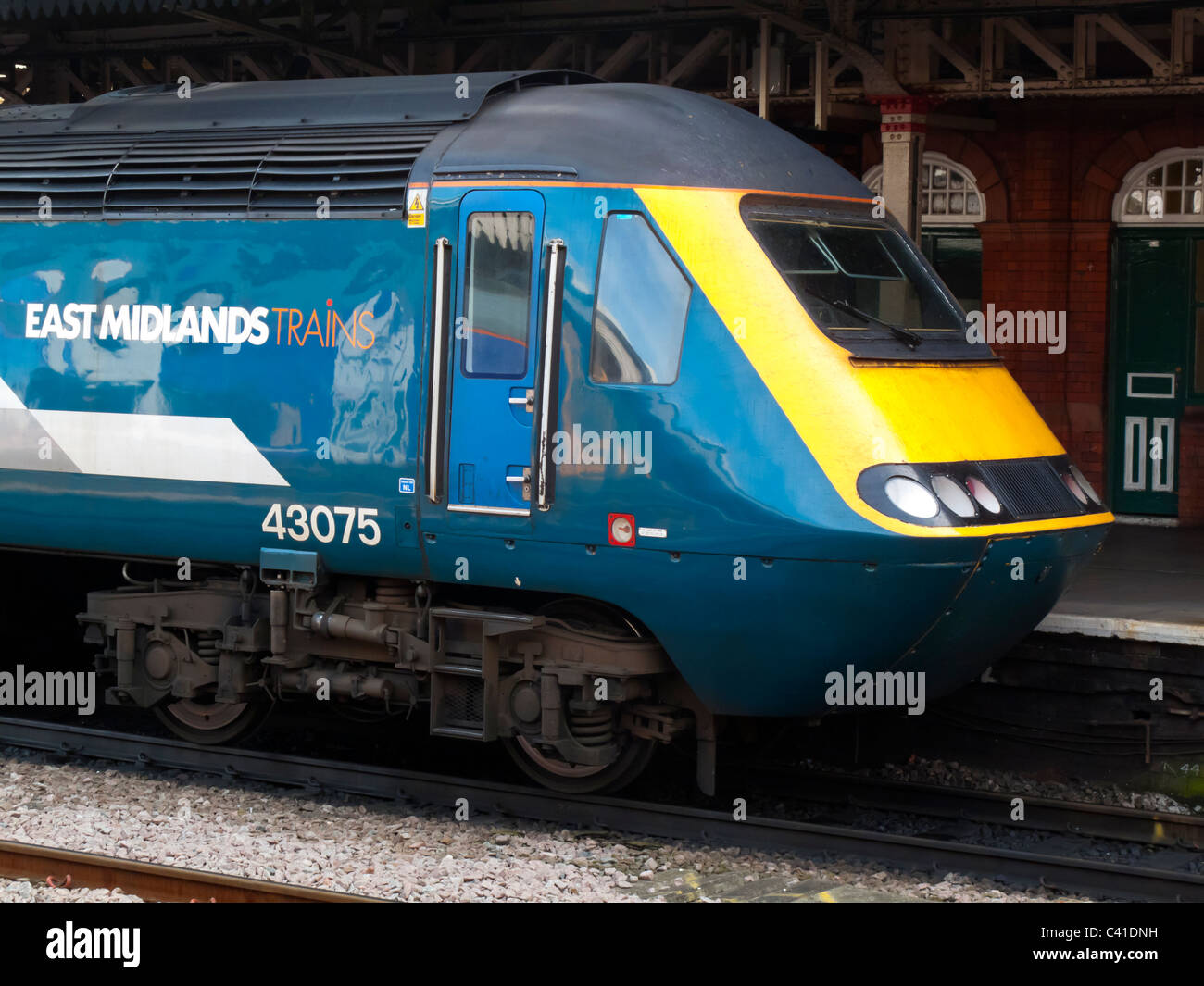 East Midlands Trains Inter City 125 diesel locomotive train at Nottingham Railway Station England UK Stock Photo