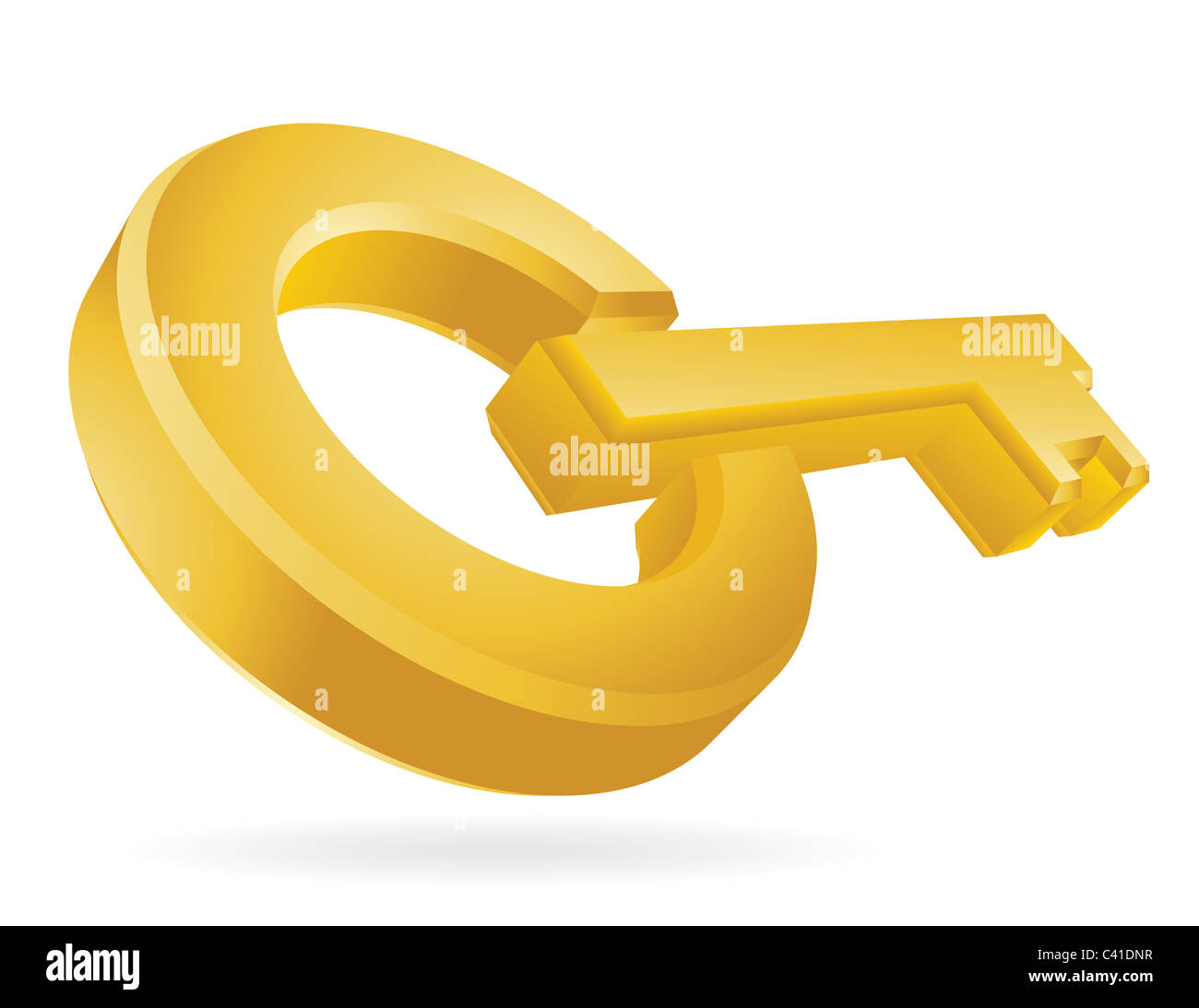 Abstract Golden Key isolated on white Stock Photo - Alamy