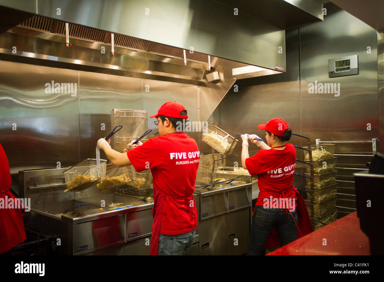Five Guys Burgers and Fries location in the Metrotech Center in the New