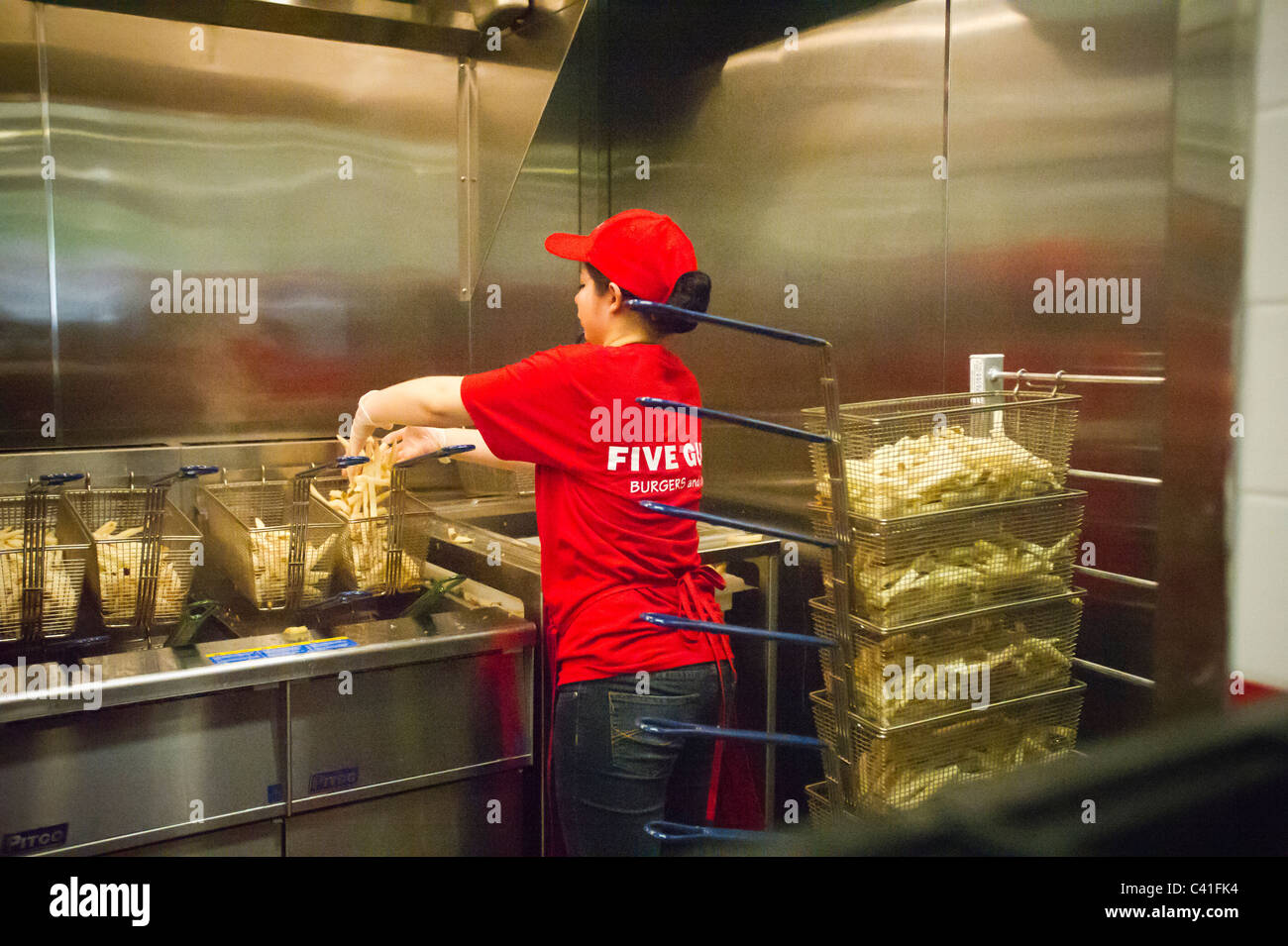 Five Guys Burgers and Fries location in the Metrotech Center in the New
