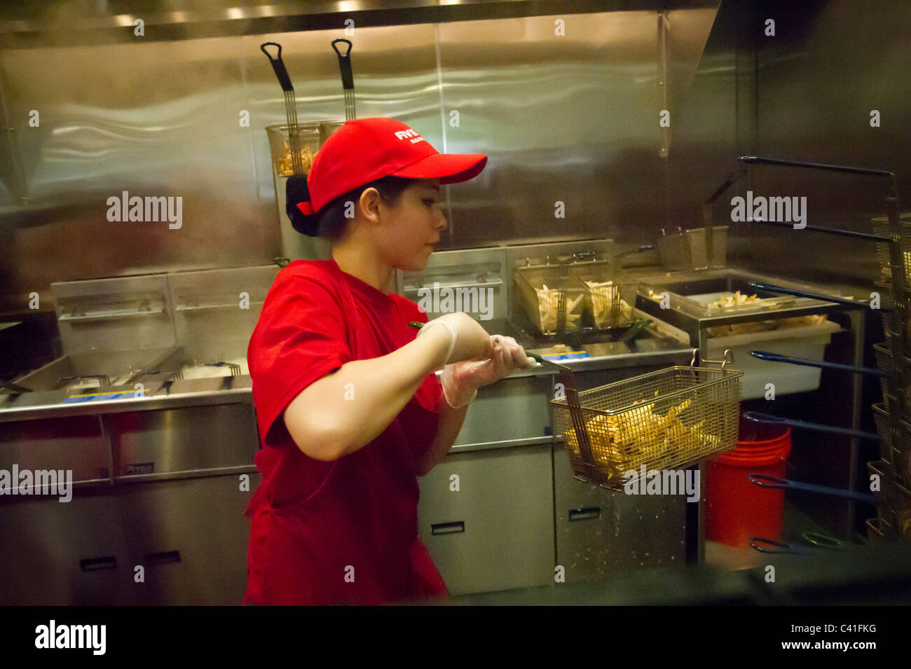 Five Guys Burgers and Fries location in the Metrotech Center in the New