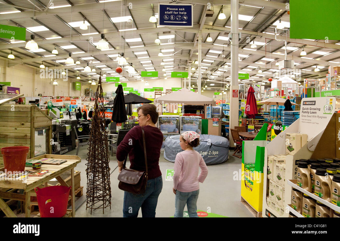 Mother and daughter shopping at Homebase DIY store, Newmarket Suffolk
