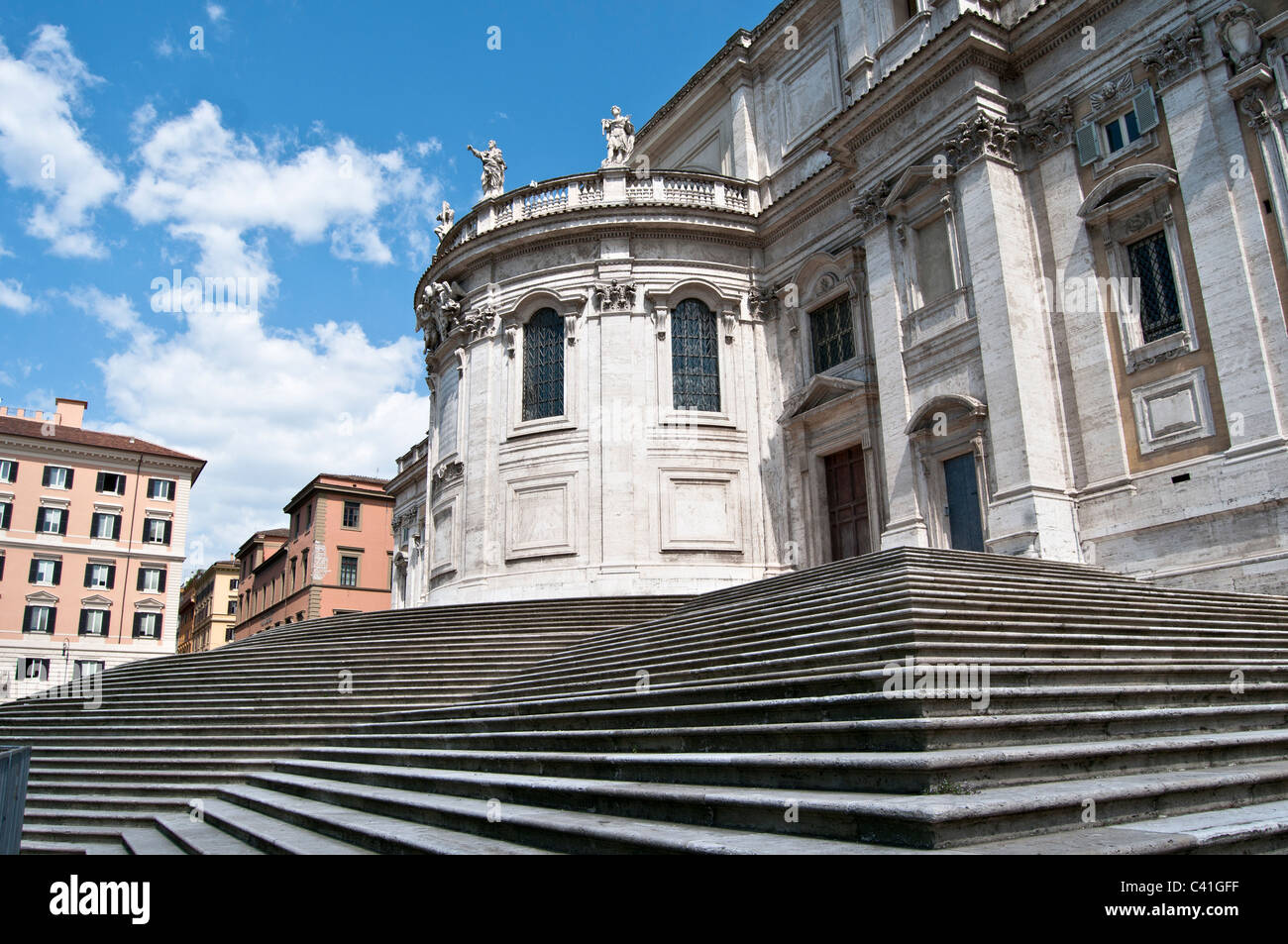 Exterior of the Santa Maria Maggiore basilica- Rome Italy Stock Photo