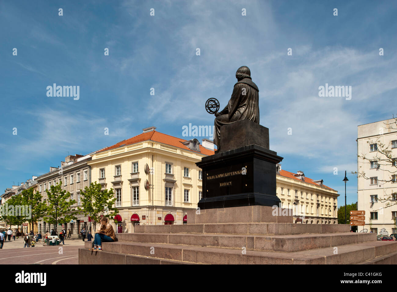 Mikolaj Kopernik Monument, Ulica Nowy Swiat, Warsaw, Poland Stock Photo