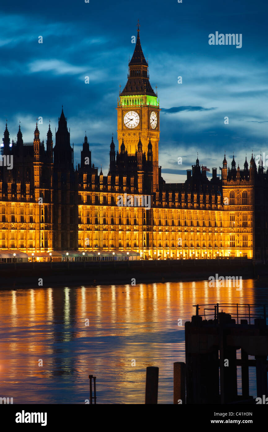 The Palace of Westminster, Houses of Parliament on the banks of the River Thames in London, England, UK Stock Photo